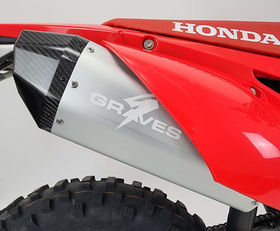 Graves MotorSports Honda CRF450RL / L / X  2019-2024 Aluminum - Silver Exhaust EXH-19C4X-SOA