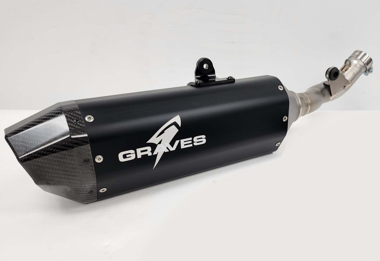 Graves MotorSports Honda CRF450RL / L / X 2019-2024 Aluminum - Black  Exhaust EXH-19C4X-SOAK