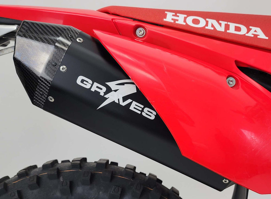 Graves MotorSports Honda CRF450RL / L / X 2019-2024 Aluminum - Black  Exhaust EXH-19C4X-SOAK