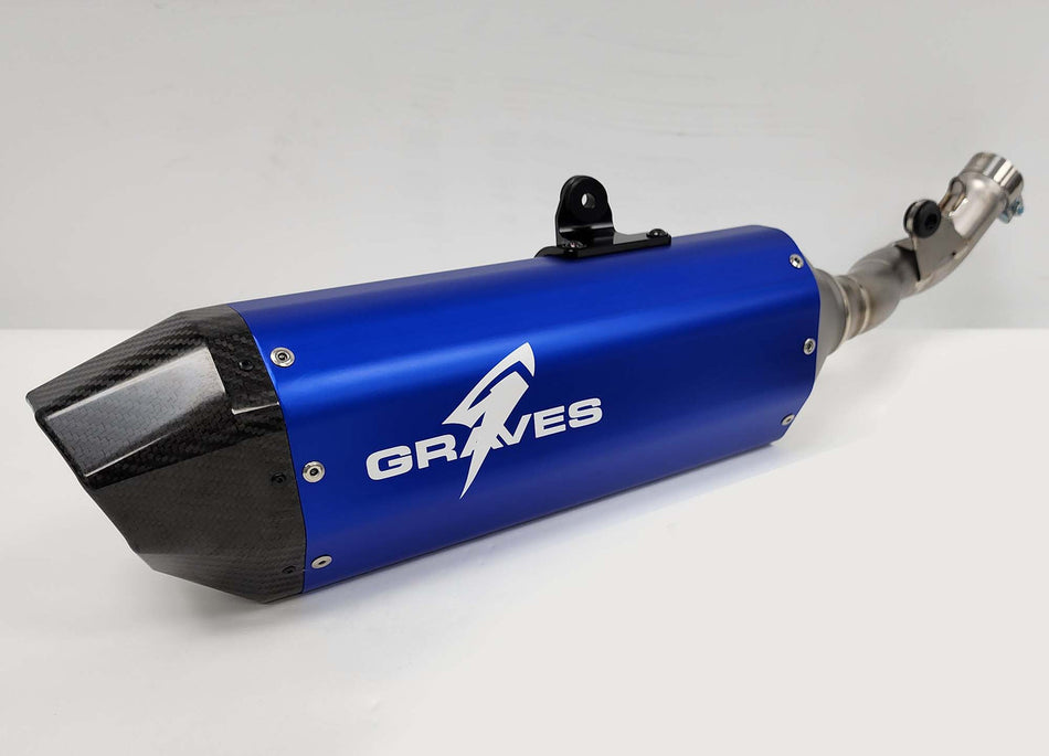 Graves MotorSports Honda CRF450RL / L / X 2019-2024 Aluminum - Blue Exhaust EXH-19C4X-SOAB