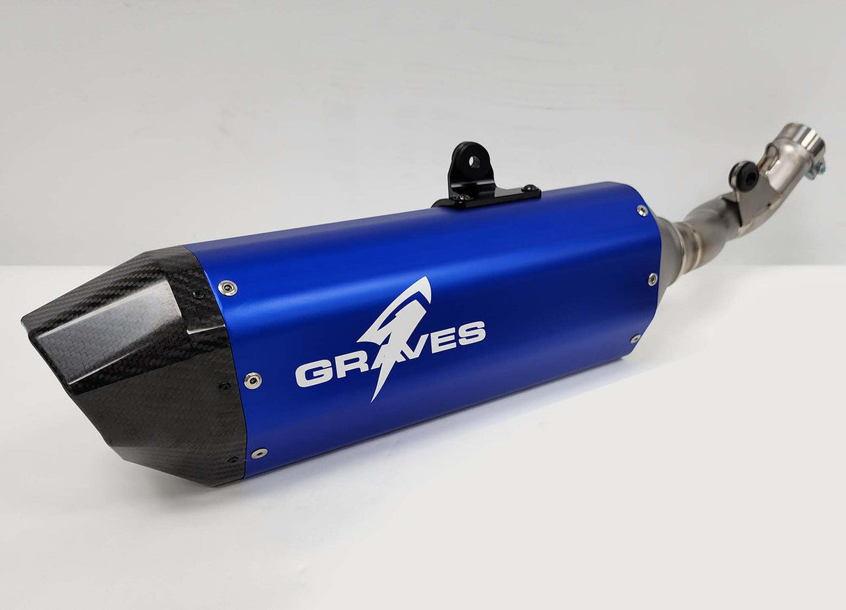 Graves MotorSports Honda CRF450RL / L / X 2019-2025 Aluminum - Blue Exhaust EXH-19C4X-SOAB