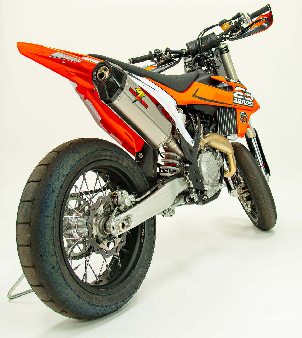 Escape deslizante de titanio Graves Motorsports - Tapa de carbono Ktm Sx-F / Husqvarna - Gas Gas 350 /450 2019-2022 Exk-19sxf-Sot