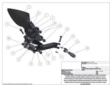 Graves Motorsports  Adjustable Rearsets  R7 2021-2024  Rsy-21r7-Kaf