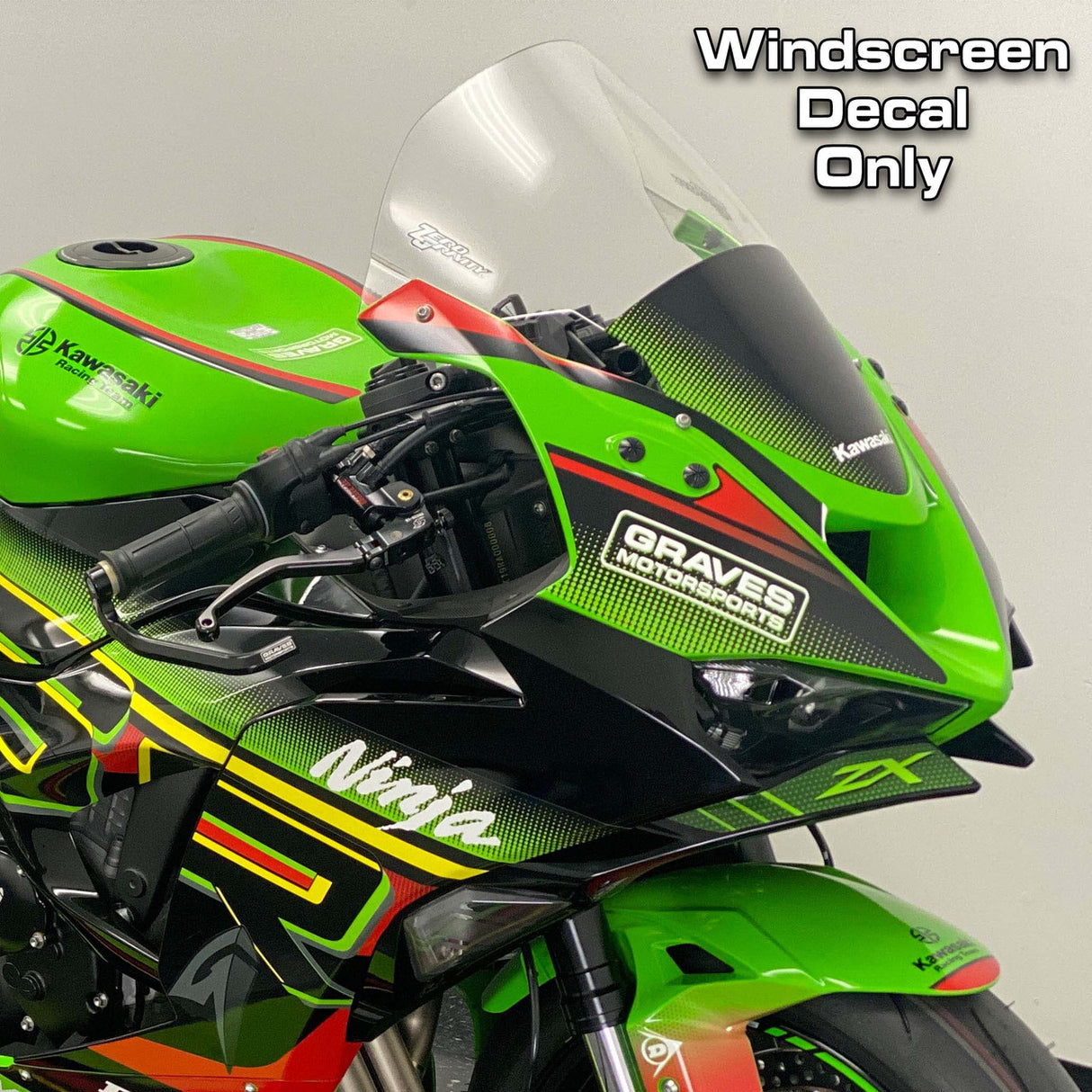 Graves ZX-6R Zero Gravity Tall Windscreen Sticker - Green  STK-24ZX6-WSG