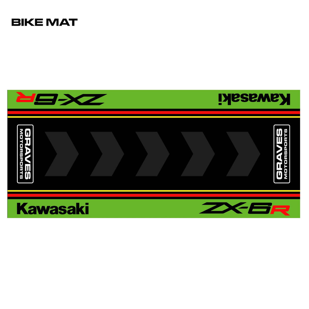 Graves Kawasaki ZX-6R Bike Mat Green 3.5 x 8 foot.   BMK-ZX6-001