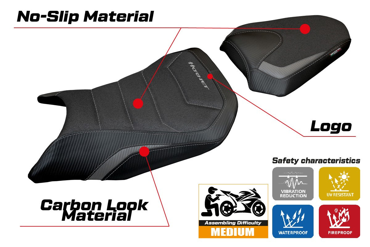 Tappezzeria Italia Honda CB 750 Hornet 2023-2025 Seat Cover Ultragrip Grey Black
