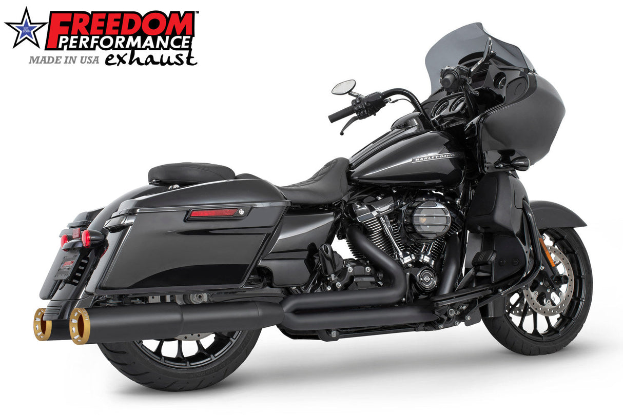 HARLEY TOURING 4.5" 2 STEPPED UNION 2-INTO-1 SYSTEM with LEFT SIDE GHOST PIPE 2017-PRESENT (SPECIAL ORDER)