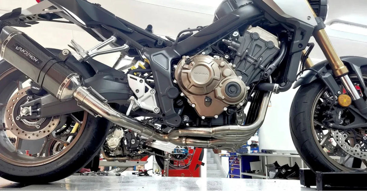 Vandemo  Honda CB650F, CBR650F, CB650R, CBR650R Vandemon Titanium Exhaust System HONCB650RTIEXHA