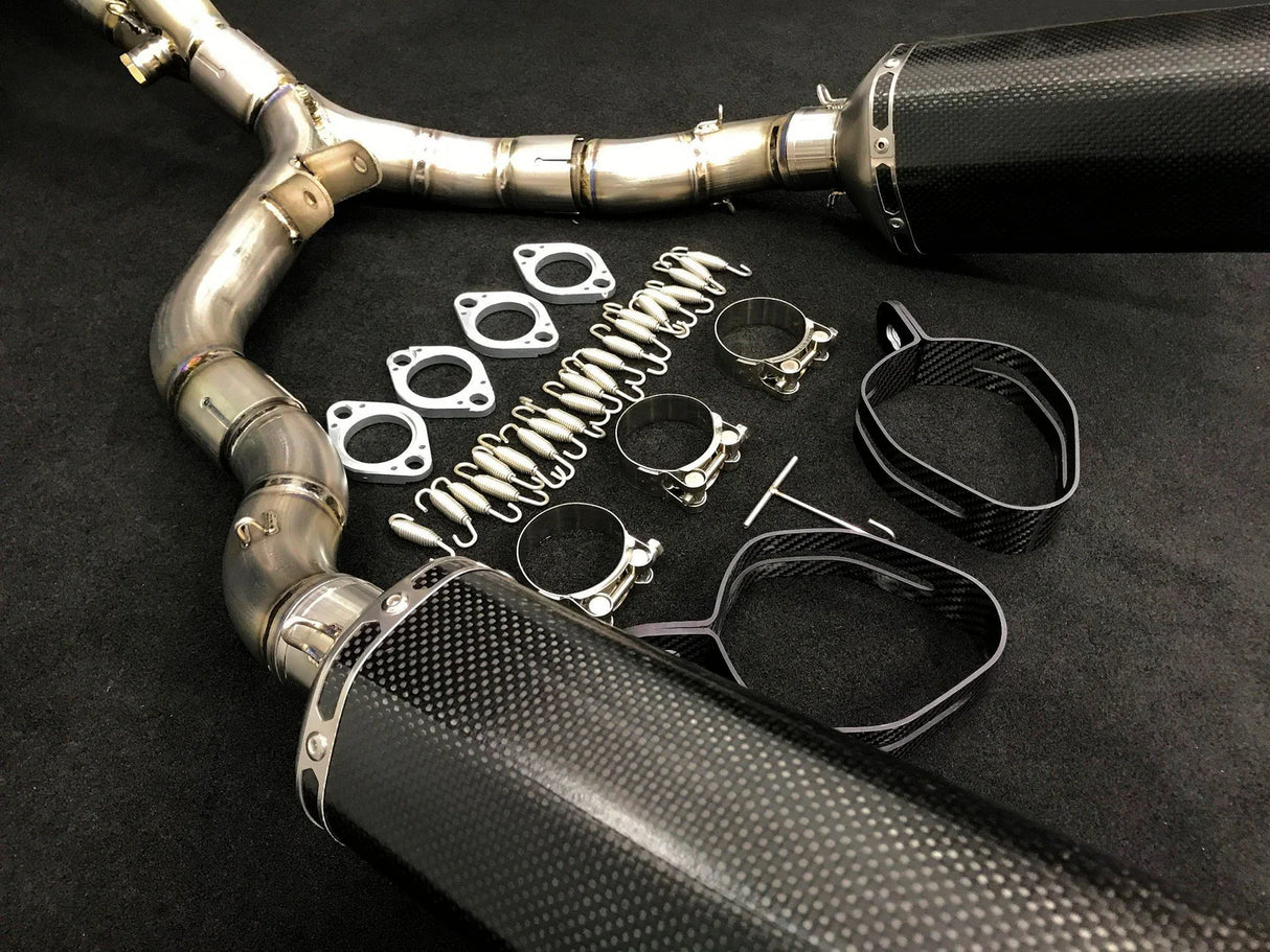 Vandemon   Z1000 & SX Titanium Exhaust & Twin Carbon Fiber Mufflers KAWAZ10EXTIKITTB