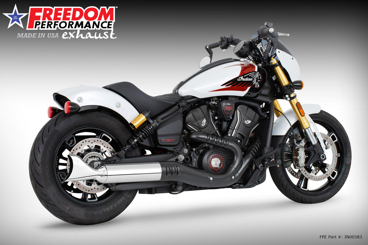 INDIAN  2025 SCOUT 101-CLASSIC-SUPER-SPORT-BOBBER 4" SLIP-ON BUNDLE (2025 SCOUTS ONLY)
