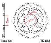 JT SPROCKETS Rear Sprocket - 40 Tooth - Suzuki JTR818.40