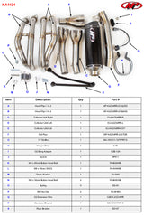 M4  stainless steel full system with carbon fiber X96 canister 2023-2024 Kawasaki ZX-4RR KA4424