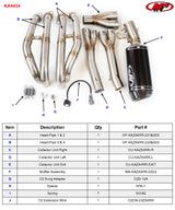 M4 full system stainless steel  with street slayer carbon fiber X96 canister 2023-2024 Kawasaki ZX-4RR KA4434