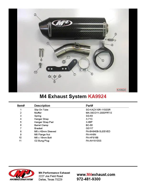 M4 Exhaust Street Slayer Carbon Slip On 2011-2015 ZX10 KA9924