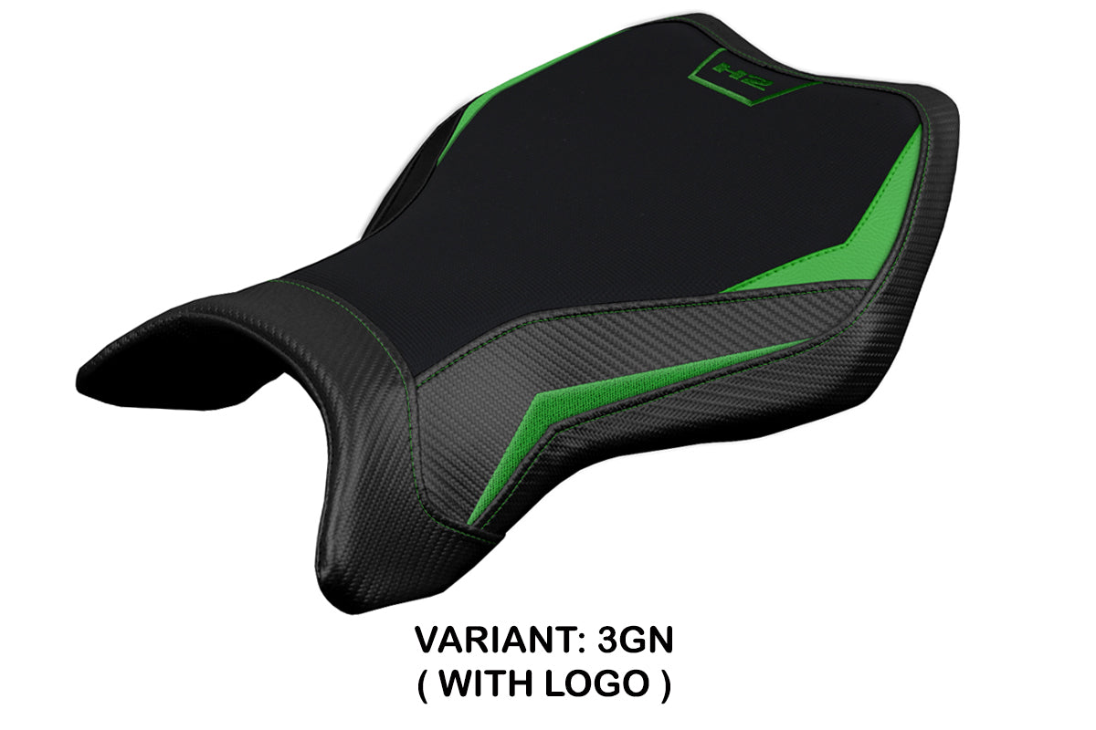 Tappezzeria Italia Kawasaki Ninja H2 H2R 2015-2025 Seat Cover in Green and Black