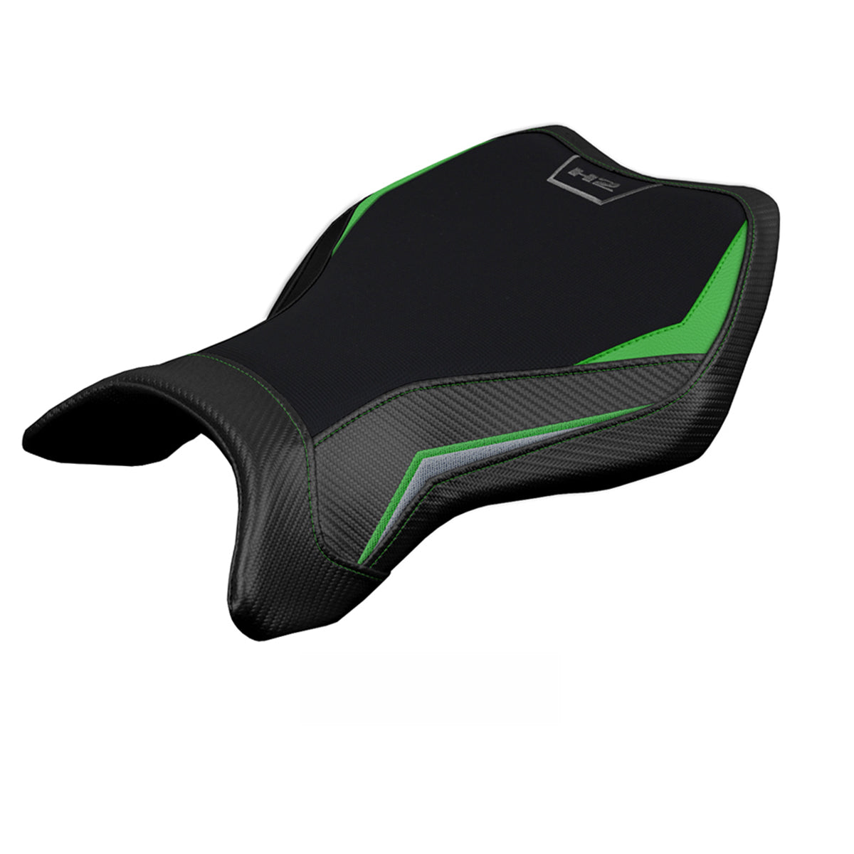 Tappezzeria Italia Kawasaki Ninja H2 H2R 2015-2025 Seat Cover Green in Silver