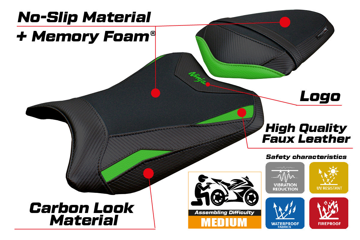 Tappezzeria Italia Kawasaki Ninja 300 2013-2017 Seat Cover Comfort Green