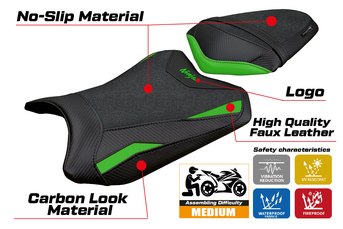 Tappezzeria Italia Kawasaki Ninja 300 2013-2017 Seat Cover Ultragrip Green