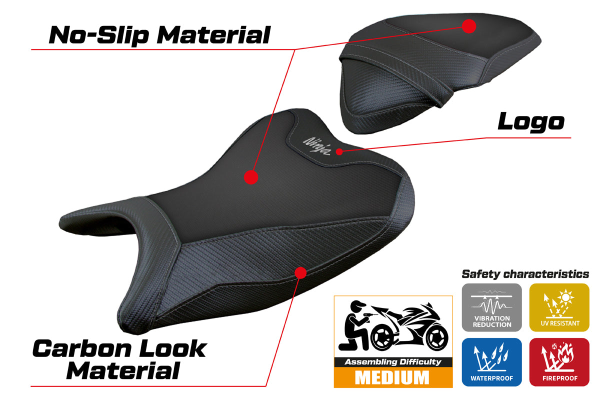 Tappezzeria Italia Kawasaki Ninja 400 2018-2023 Seat Cover in Black