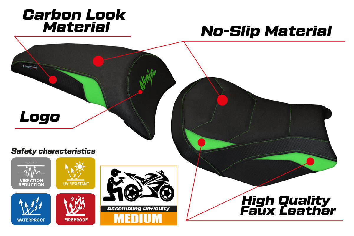 Tappezzeria Italia Kawasaki Ninja 650 Z650 2017-2025 Seat Cover Ultragrip in Green