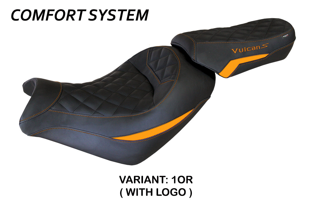 Tappezzeria Italia Kawasaki Vulcan 650 S 2014-2025 Seat Cover Comfort in Orange and Black