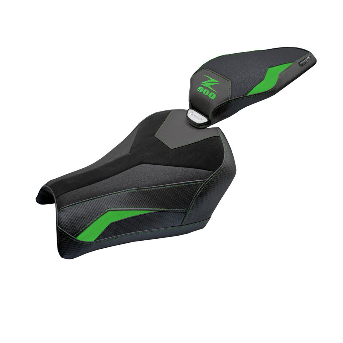 Tappezzeria Italia Kawasaki Z900 2025 Seat Cover Velvet Ultragrip Green Black