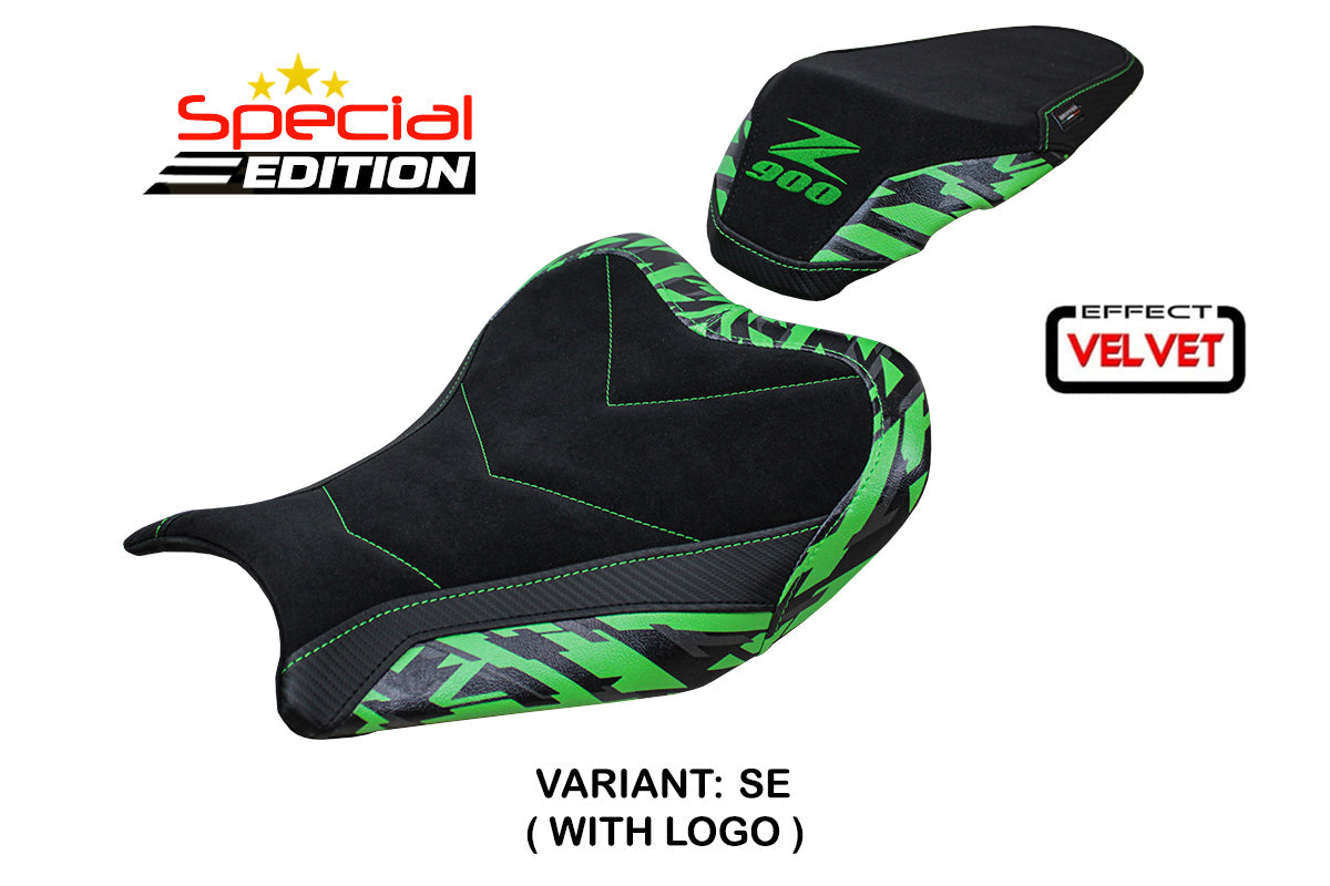 Tappezzeria Italia Kawasaki Z900 2017-2024 Seat Cover Suede Special Edition Black Green