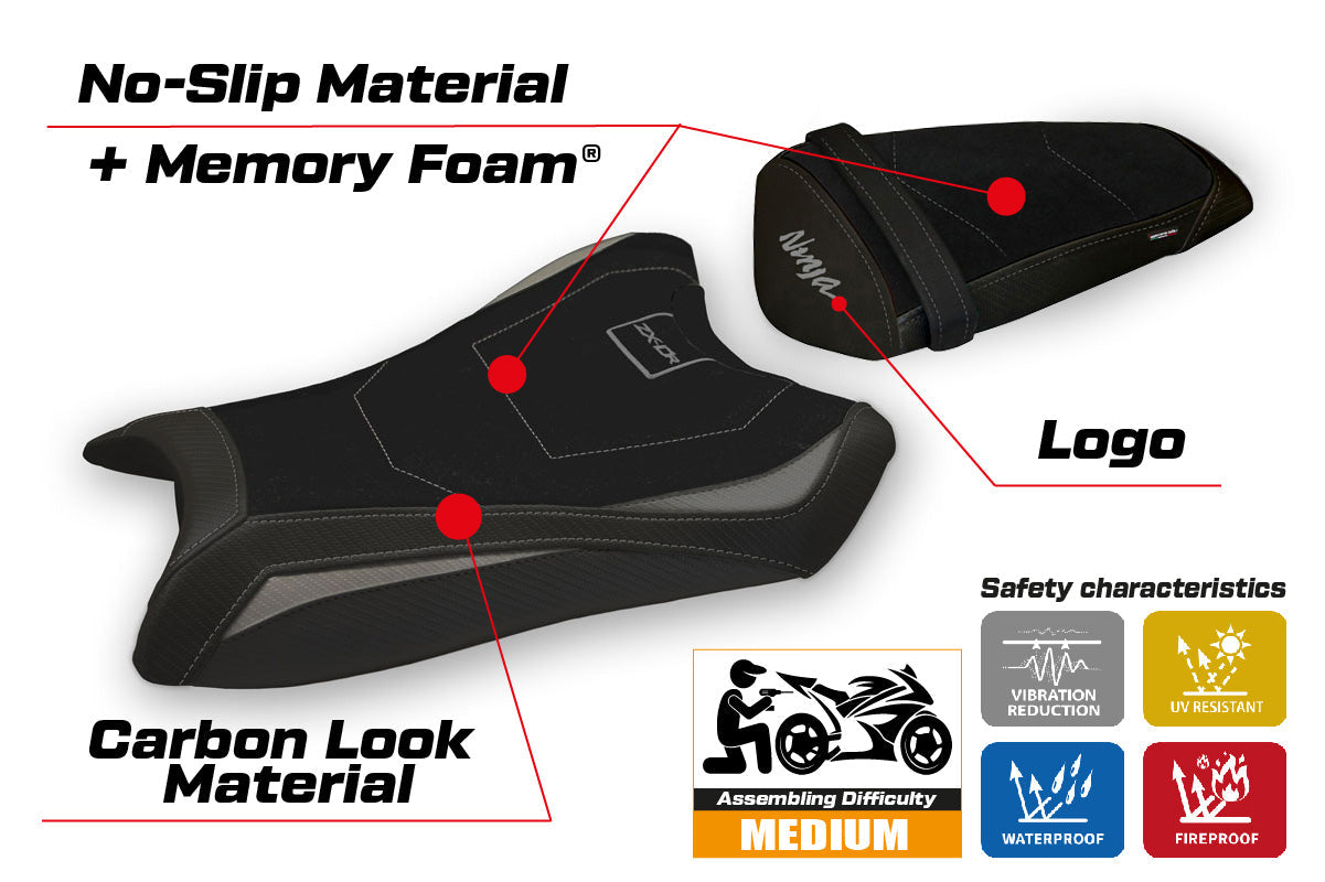 Tappezzeria Italia Kawasaki Ninja ZX10R 2011-2015 Seat Cover Comfort in Grey