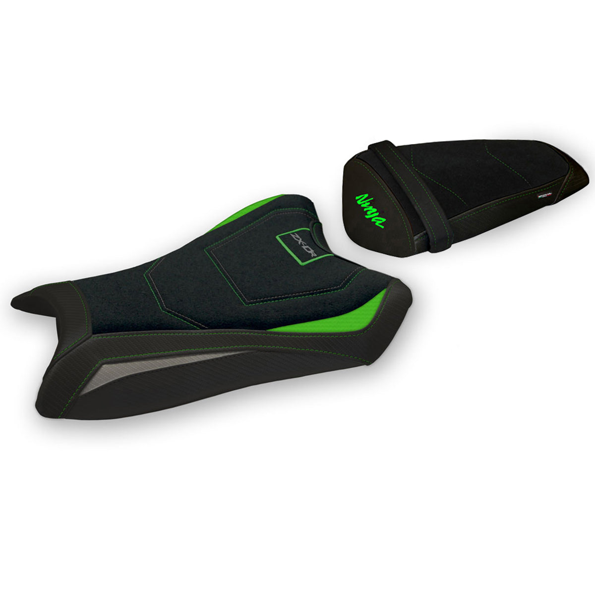 Tappezzeria Italia Kawasaki Ninja ZX10R 2011-2015 Seat Cover Ultragrip in Green and Grey