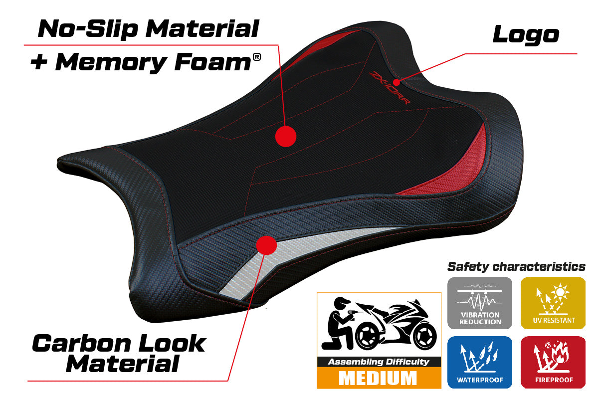 Tappezzeria Italia Kawasaki Ninja ZX10RR 2021-2025 Seat Cover Comfort Red in White