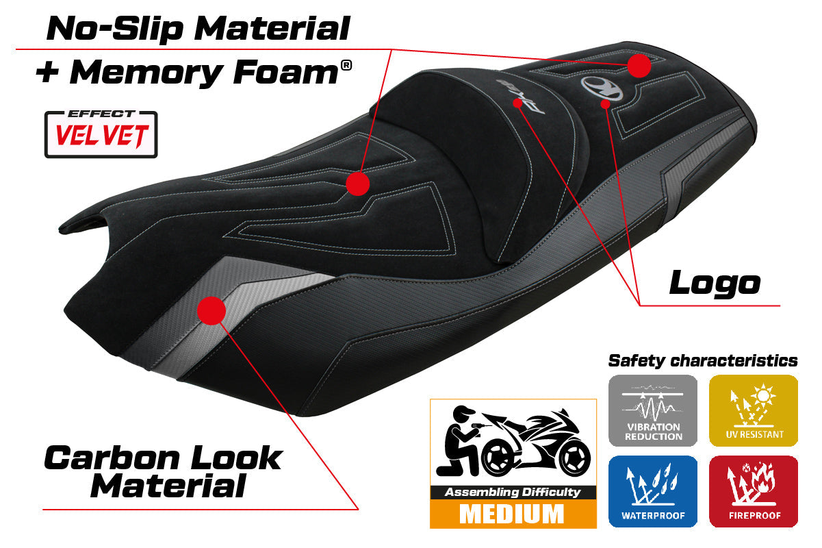 Tappezzeria Italia Kymco AK 550 2017-2024 Seat Cover Comfort in Black