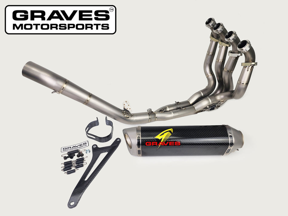 Graves Motorsports Works2 Carbon Full Exhaust System Zx6r 2019-2024  Exk-19zx6-Ftcw2