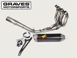 Graves Motorsports Works2 Carbon Full Exhaust System Zx6r 2019-2025  Exk-19zx6-Ftcw2