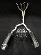 Vandemon  Kawasaki Z1000 Vandemon Dual Titanium Exhaust System with Carbon Fibre Mufflers KAWAZ10TIEXHTWINCFA VA-166