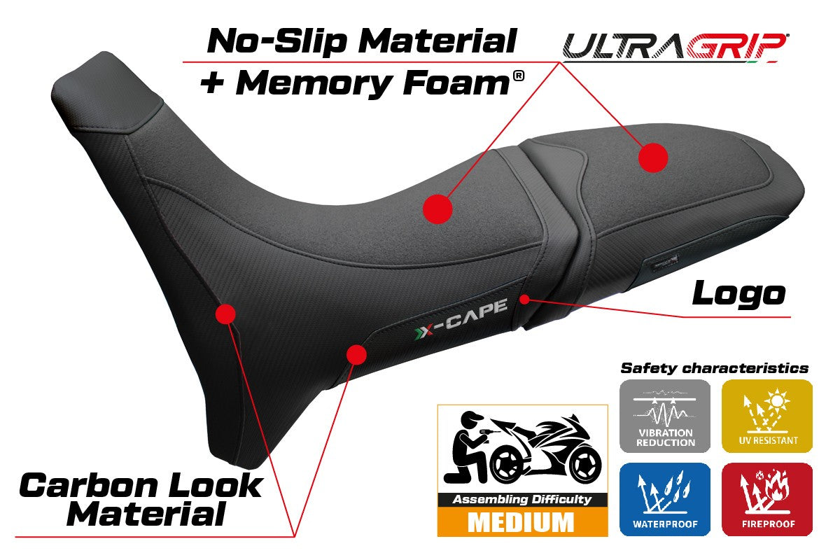 Tappezzeria Italia Moto Morini X Cape 650 700 2021-2025 Seat Cover Comfort Grip Black