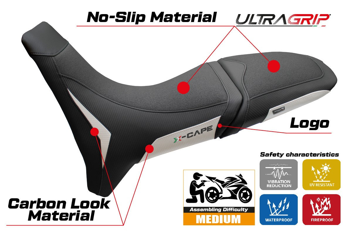 Tappezzeria Italia Moto Morini X Cape 650 700 2021-2025 Seat Cover Ultragrip White
