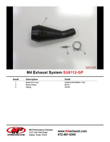 M4 Exhaust GP Black Slip on  GSXR600/750 2011-2025  SU6112-GP