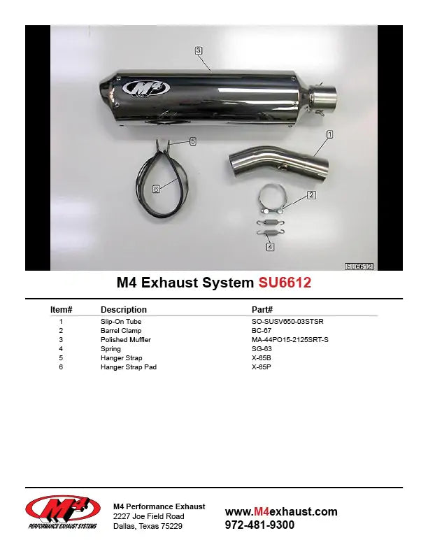 M4 Auspuff poliert Slip On 2004-2010 SV 650 SU6612