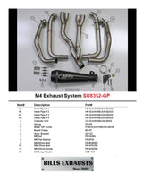 M4 Exhaust Full System Black GP 2008- 2024 Hayabusa SU8362-GP19