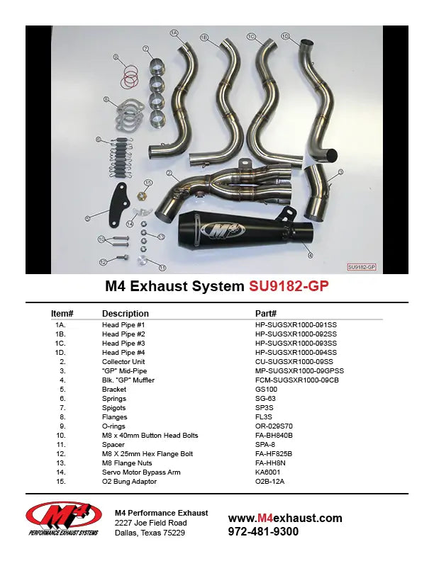 M4 Auspuff Komplettsystem Schwarz GP 2012-2016 GSXR 1000 SU9182-GP