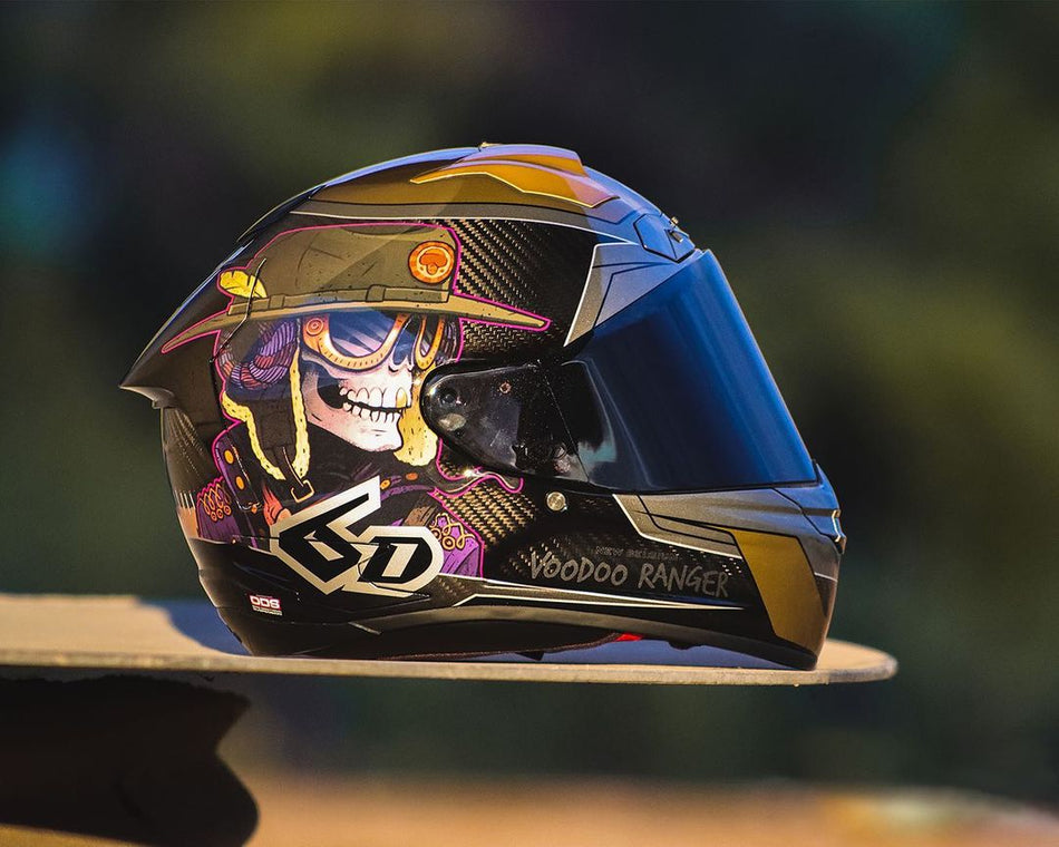 6D ATS-1R Helmet - Voodoo Ranger - Gloss Black/Gold - Large 30-0807