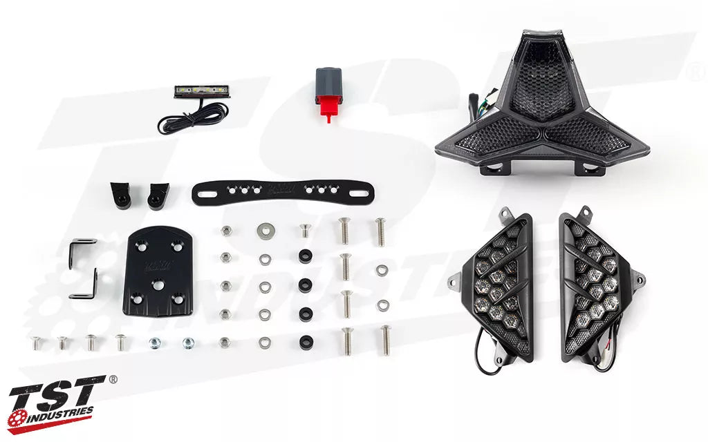 TST Hyperpack Bundle for Kawasaki Ninja ZX-6R 2024- 2025 ALL BLACK LOW MOUND fender eliminator 10362