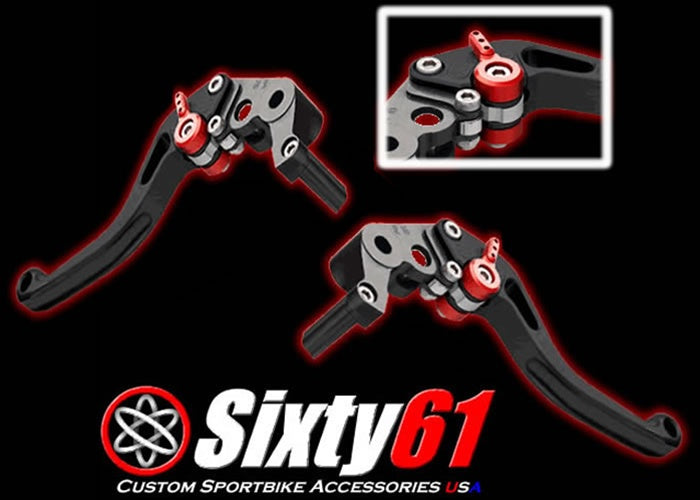 Sixty61 Yamaha Brake & Clutch Levers, Black Shorty Adjustable