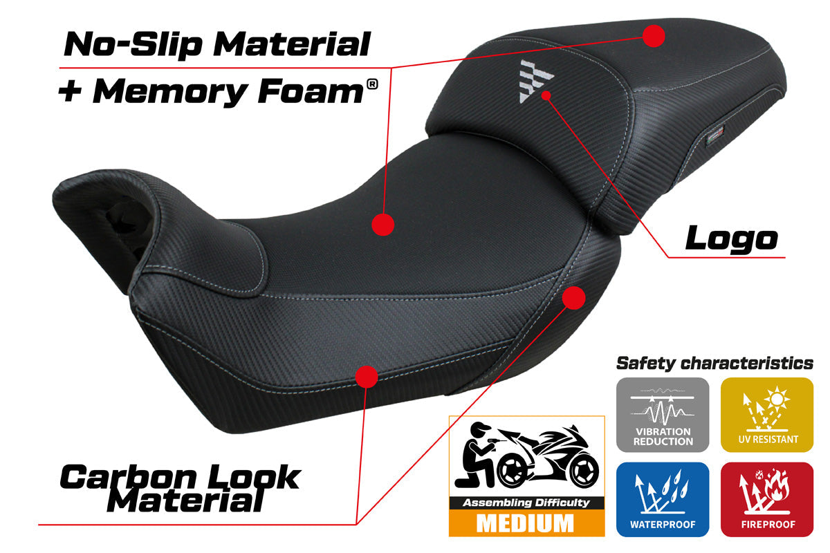 Tappezzeria Italia Voge Valico 650 DS 2021-2024 Seat Cover Comfort in Black