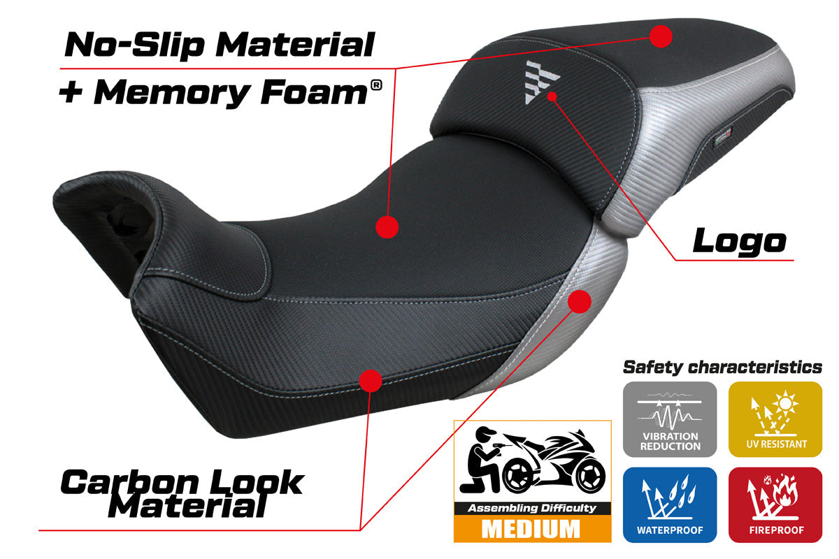 Tappezzeria Italia Voge Valico 650 DS 2021-2024 Seat Cover Comfort in Silver