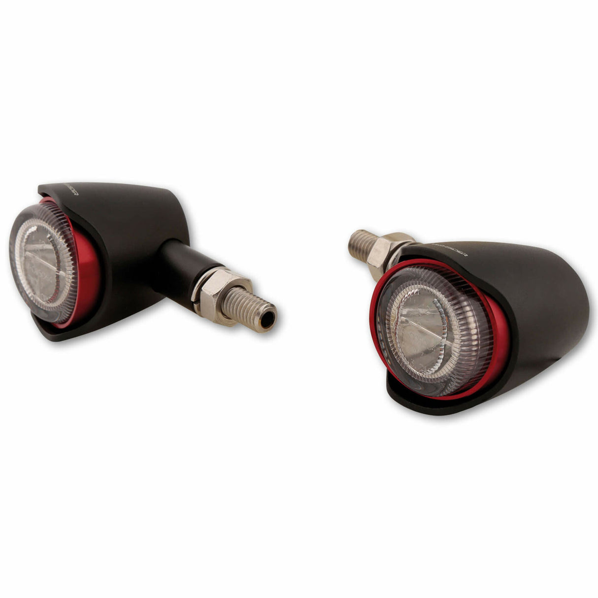 HIGHSIDER Akron-X Led Turn Signal Pair Smoked Lens Black/Red 204-2792