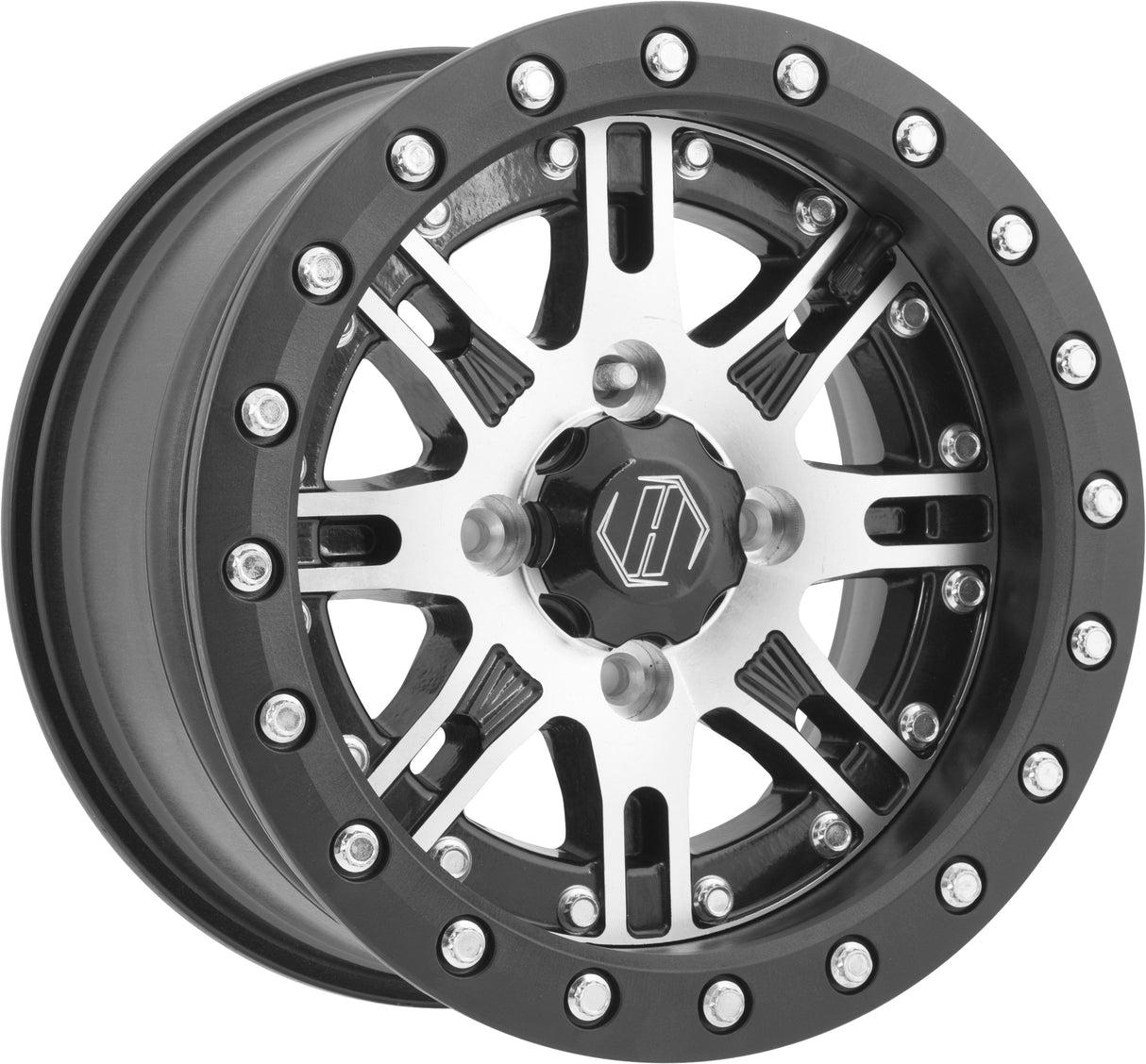 HIPER Desert Rat Wheel Machined 14x10 4/156 5+5 1410-PDRCM-55-SBL-BK