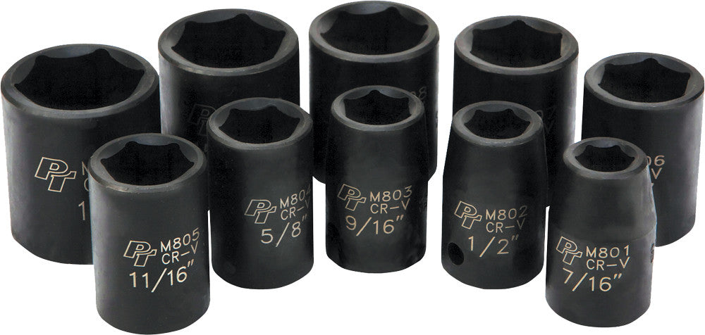 PERFORMANCE TOOL10 Pc 1/2" Sae Imp Skt Set ShallowM592DB