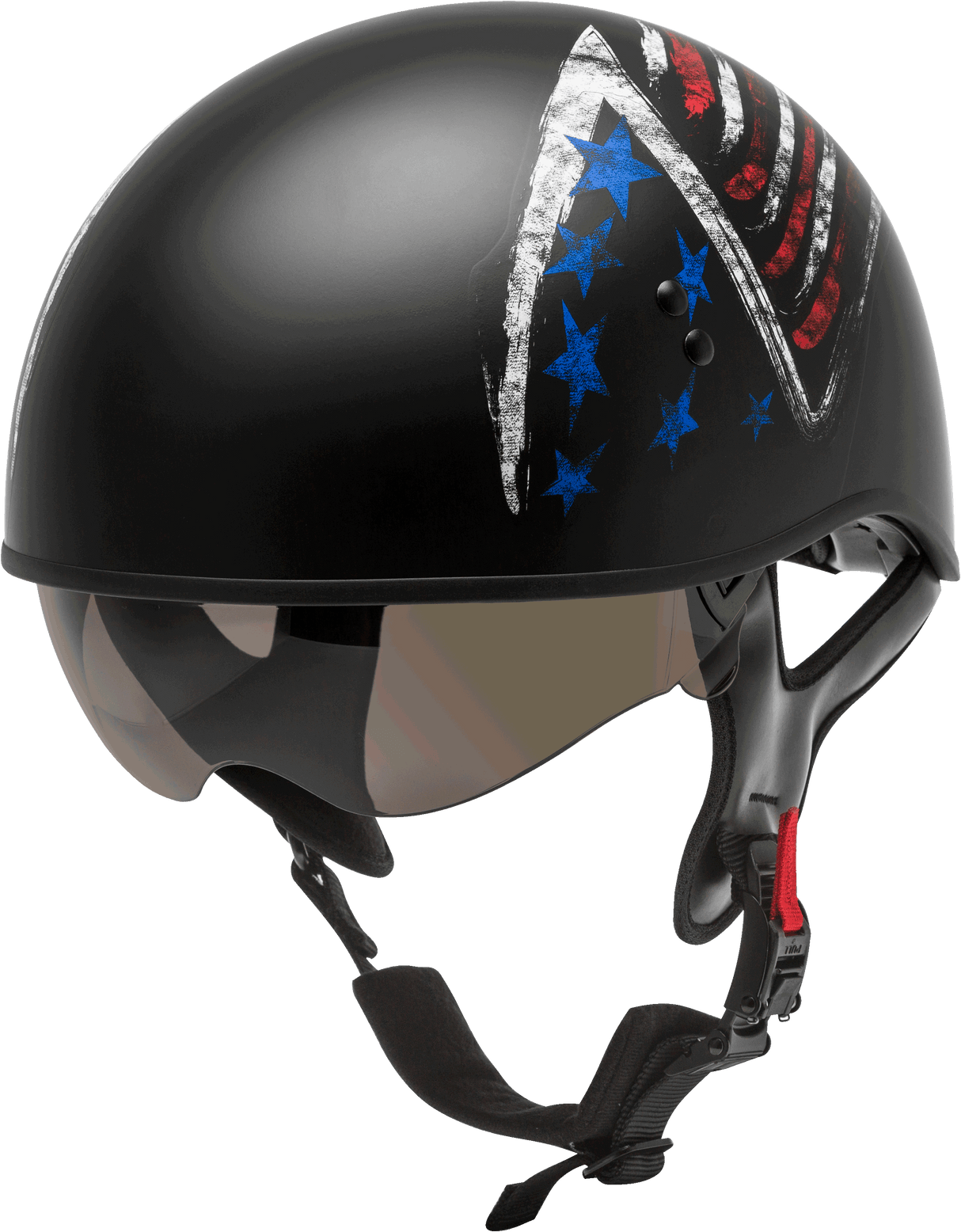 GMAX Hh-65 Half Helmet Bravery Matte Black/Red/White/Blue 2x H1656848