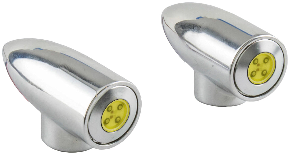 BAGGERNATION Lightning Bullets Chrome White Marker/Amber Turn Signal LB-F-DRL-C